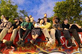 Place de la Republique Gathering during the Legislative Election Results - Paris