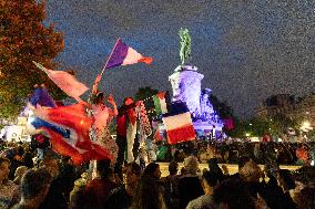Place de la Republique Gathering during the Legislative Election Results - Paris
