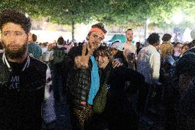 Place de la Republique Gathering during the Legislative Election Results - Paris