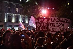 Celebration of New Popular Front after the 2nd tour of legislative elections in Paris FA