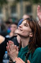 People Gather During An Election Night In Paris, France