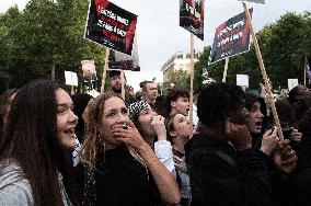 People Gather During An Election Night In Paris, France