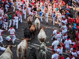 Six Injured In The Second Running Of The Bulls Of Sanfermines