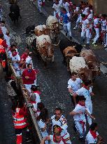 Six Injured In The Second Running Of The Bulls Of Sanfermines