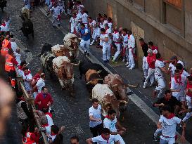 Six Injured In The Second Running Of The Bulls Of Sanfermines