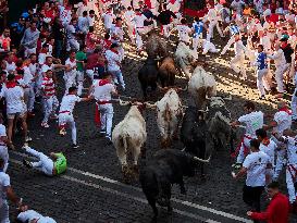 Six Injured In The Second Running Of The Bulls Of Sanfermines