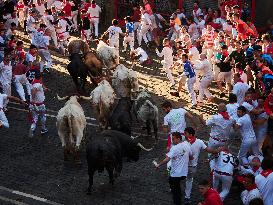 Six Injured In The Second Running Of The Bulls Of Sanfermines