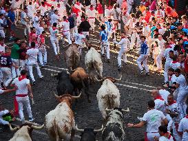Six Injured In The Second Running Of The Bulls Of Sanfermines
