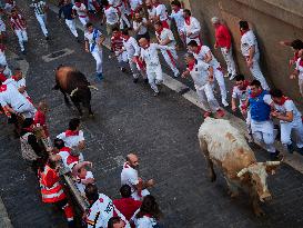 Six Injured In The Second Running Of The Bulls Of Sanfermines