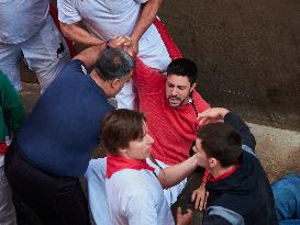Six Injured In The Second Running Of The Bulls Of Sanfermines
