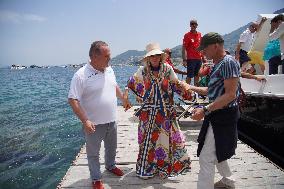 Sting And Trudie Styler At Global Festival - Ischia