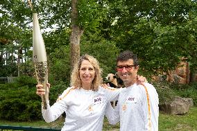Olympic Torch At Beauval Zoo In Saint-Aignan