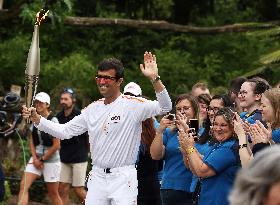 Olympic Torch At Beauval Zoo In Saint-Aignan