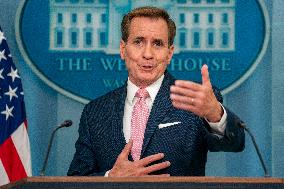 National Security Communications Advisor John Kirby Speaks at a Press Briefing