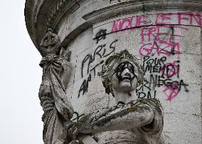 Cleanup After Leftist Rioting Post-Election In Paris