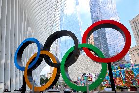Olympic Rings At North Oculus Plaza - NYC