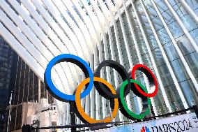 Olympic Rings At North Oculus Plaza - NYC