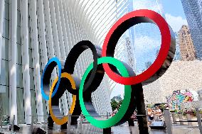 Olympic Rings At North Oculus Plaza - NYC