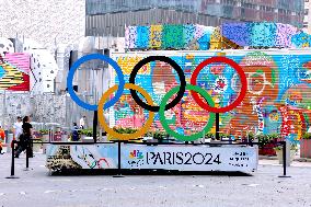 Olympic Rings At North Oculus Plaza - NYC