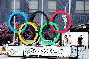 Olympic Rings At North Oculus Plaza - NYC