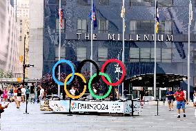 Olympic Rings At North Oculus Plaza - NYC