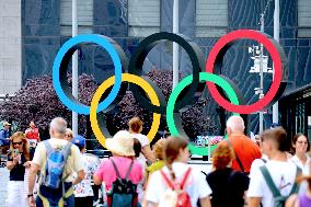 Olympic Rings At North Oculus Plaza - NYC