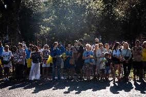 Protest By The Ukrainian Community In Barcelona