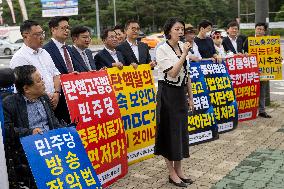 Rally By The Korea Federation Of Journalists To Stop The Broadcasting Law In Seoul