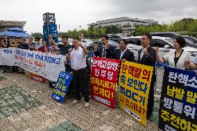 Rally By The Korea Federation Of Journalists To Stop The Broadcasting Law In Seoul