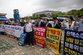 Rally By The Korea Federation Of Journalists To Stop The Broadcasting Law In Seoul