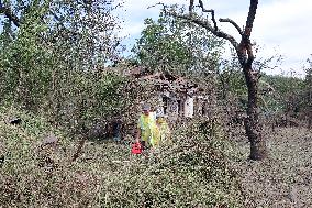 Russian missile attack damages houses in Kyivs Sviatoshynskyi districtRussian missile attack damages houses in Kyivs Sviatoshyns