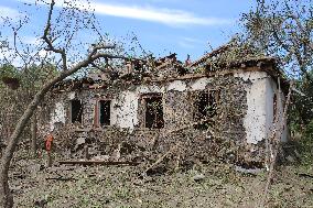 Russian missile attack damages houses in Kyivs Sviatoshynskyi districtRussian missile attack damages houses in Kyivs Sviatoshyns