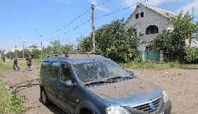 Russian missile attack damages houses in Kyivs Sviatoshynskyi districtRussian missile attack damages houses in Kyivs Sviatoshyns