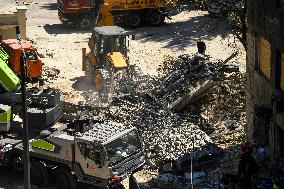 Rescuers Continue To Work At The Okhmatdyt Children's Hospital, Which Was Heavily Damaged By A Russian Missile Strike In Kyiv