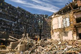 Rescuers Continue To Work At The Okhmatdyt Children's Hospital, Which Was Heavily Damaged By A Russian Missile Strike In Kyiv