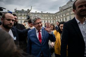 Jean-Luc Melenchon Arrives National Assembly - Paris