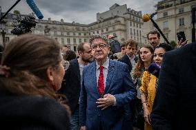 Jean-Luc Melenchon Arrives National Assembly - Paris