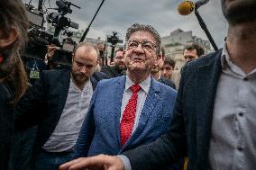 Jean-Luc Melenchon Arrives National Assembly - Paris