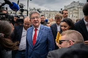 Jean-Luc Melenchon Arrives National Assembly - Paris