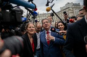 Jean-Luc Melenchon Arrives National Assembly - Paris