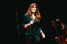 Carla Bruni Performs During The Worm Up! Festival In Milan