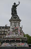 Cleanup After Leftist Rioting Post-Election In Paris