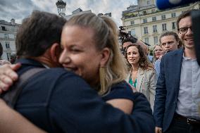 Newly-Elected Members Of Parliament For NFP Arrive At National Assembly - Paris