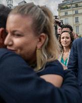 Newly-Elected Members Of Parliament For NFP Arrive At National Assembly - Paris