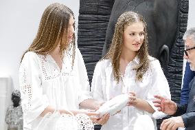 Spanish Princesses Visit Jaume Plensa Studio - Barcelona