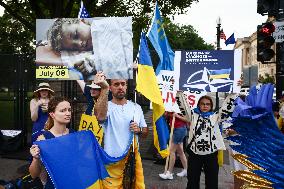 Solidarity With Ukraine Demonstration During 75th NATO Summit In Washington D.C.