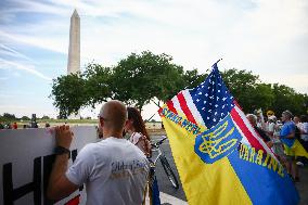 Solidarity With Ukraine Demonstration During 75th NATO Summit In Washington D.C.