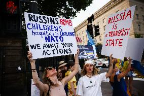 Solidarity With Ukraine Demonstration During 75th NATO Summit In Washington D.C.