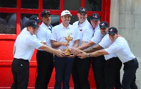 Keegan Bradley Meets FDNY Golf Team - NYC