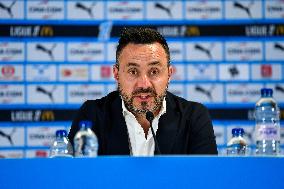 OM New Coach Roberto De Zerbi Press Conference - Marseille